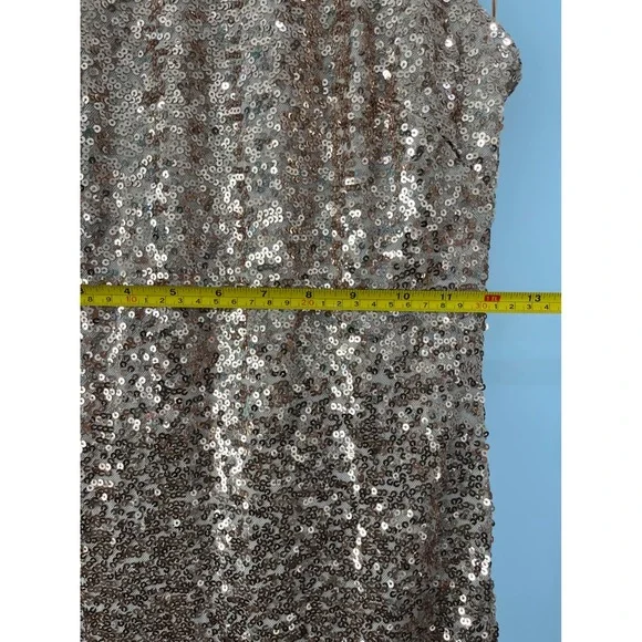 Badgley Mischka Sequin Halter Neck Gown Formal Dress Evening Party Size 6 - Picture 5 of 8